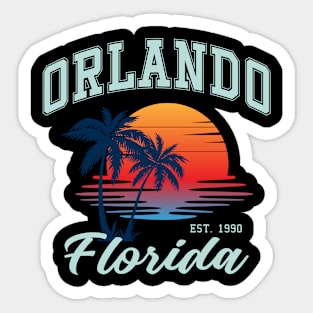Retro Sunshine Summer Vibes Palm Trees Beach Orlando Florida Sticker